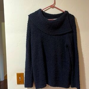 NWT J Jill cowl necked sweater, navy blue, sized medium.
